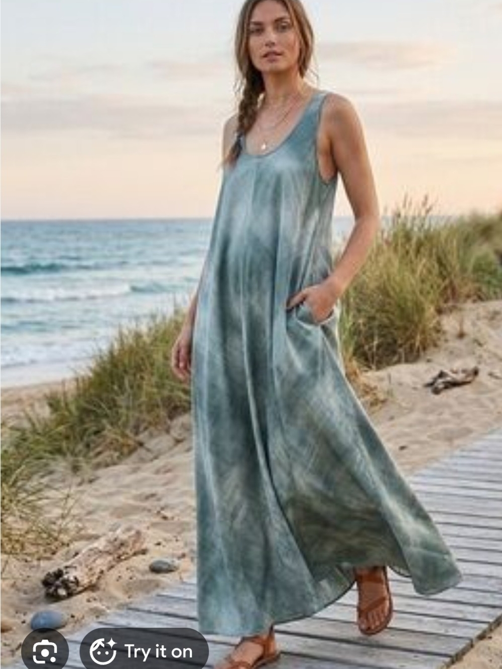 Athleta Presidio Printed Dress Green Marble Racerback High-Low Midi Pockets XXS